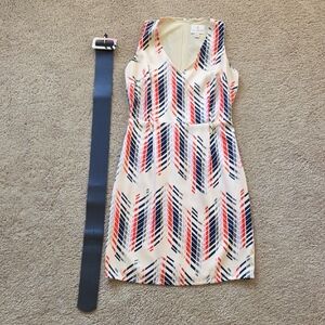 JB by Julie Brown V-Neck Chevron Midi Dress